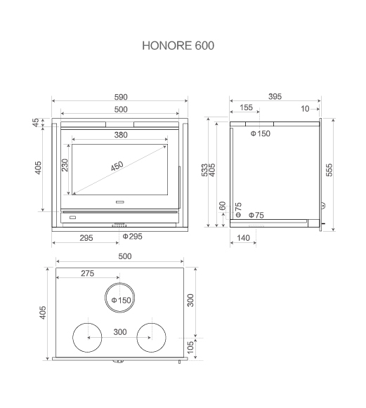 燃木壁炉 HONORE 600-4